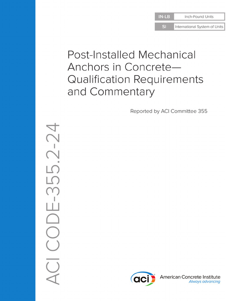 ACI CODE-355.2-24 Post-Installed Mechanical Anchors in Concrete ...