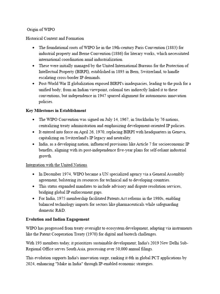 Wipo | PDF | World Intellectual Property Organization | Intellectual ...