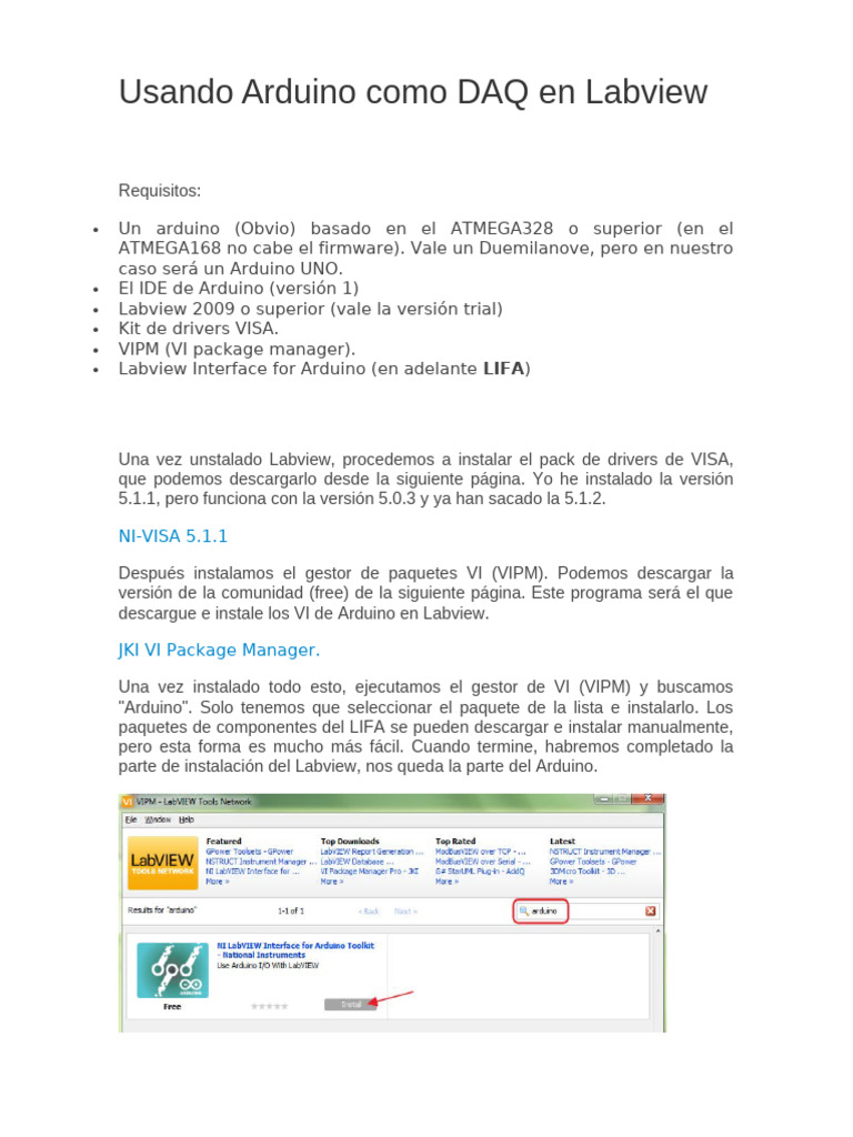 Tutrorial Arduino Labview Como DAQ | PDF | Arduino | Ventana (informática)