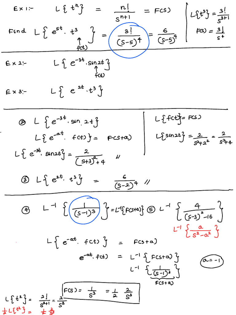 Chapter 1 - Laplace Transforms - Class - Notes - Part 2 | PDF