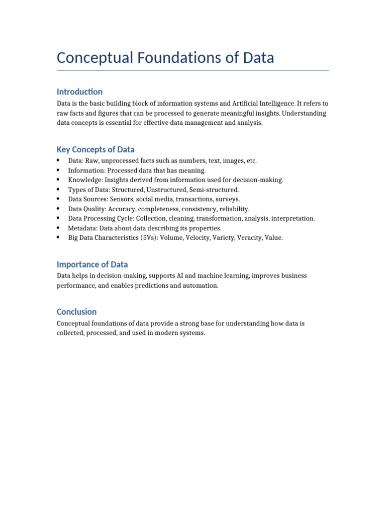Conceptual Foundations of Data | PDF