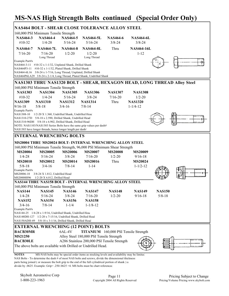 011 MsNas High Strength Bolts PDF Screw Chemistry