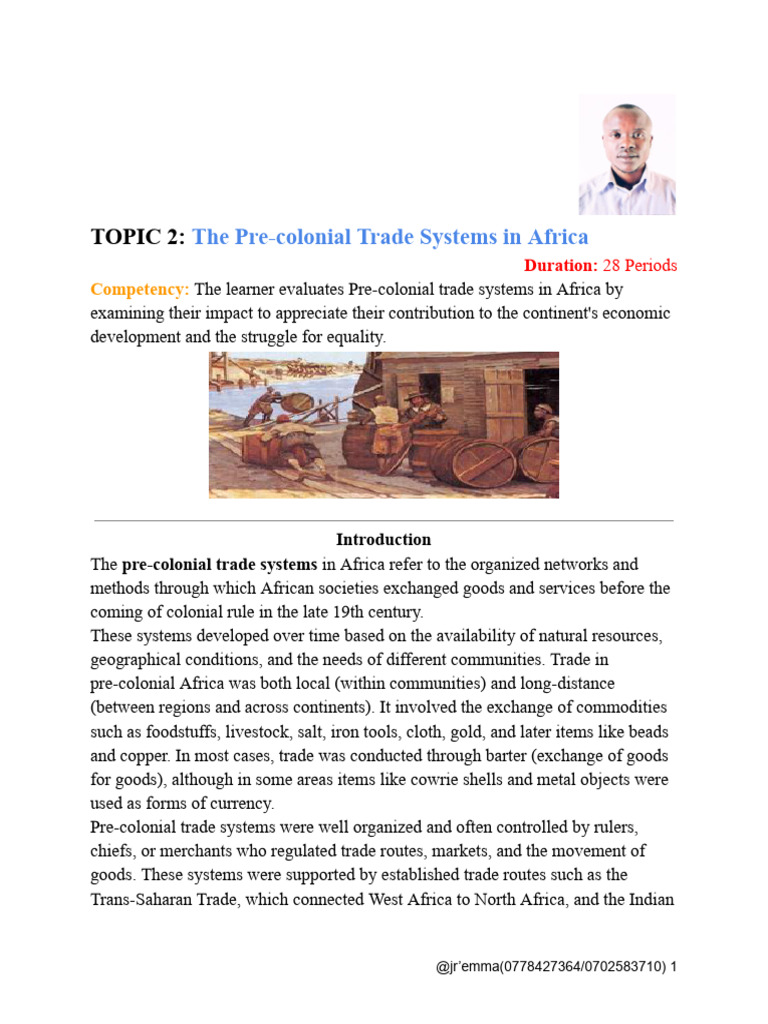 TOPIC 2 - The Pre-Colonial Trade Systems in Africa | PDF | Atlantic ...