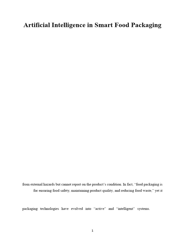 Artificial Intelligence in Smart Food Packaging | PDF | Artificial ...