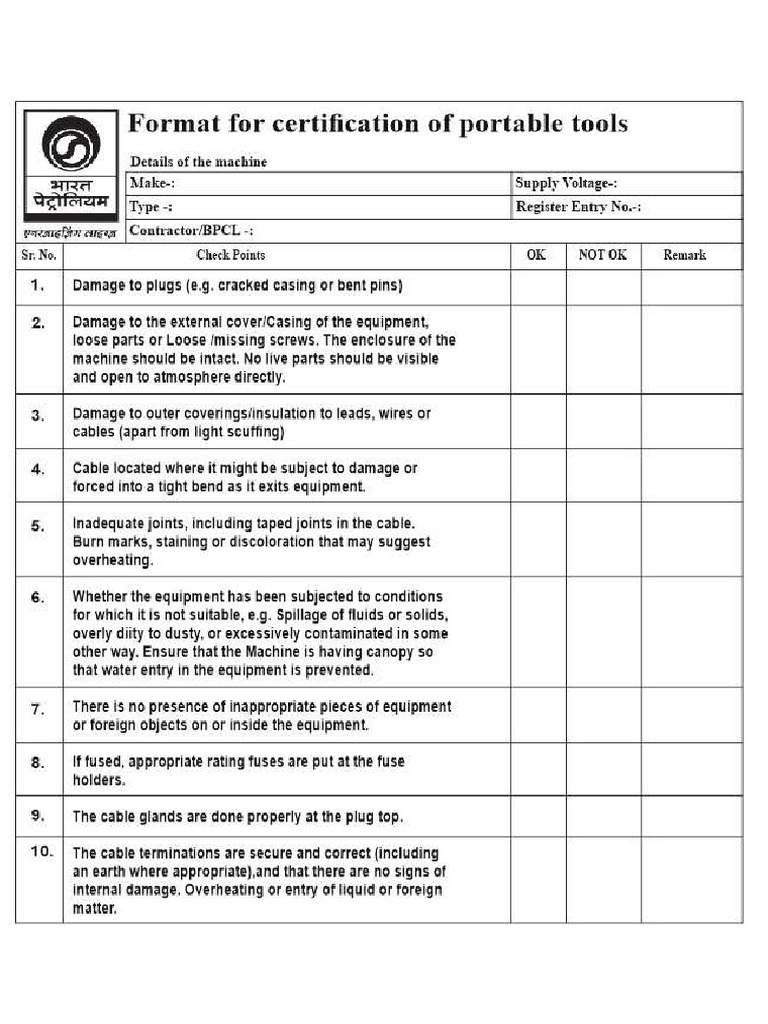 Electrical Checklist | PDF