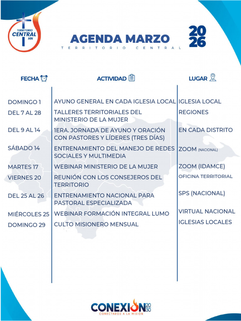 Agenda Mensual Marzo Tcidd | PDF