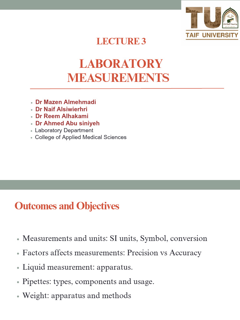 3) Laboratory Measurements | PDF | Weighing Scale | Volume
