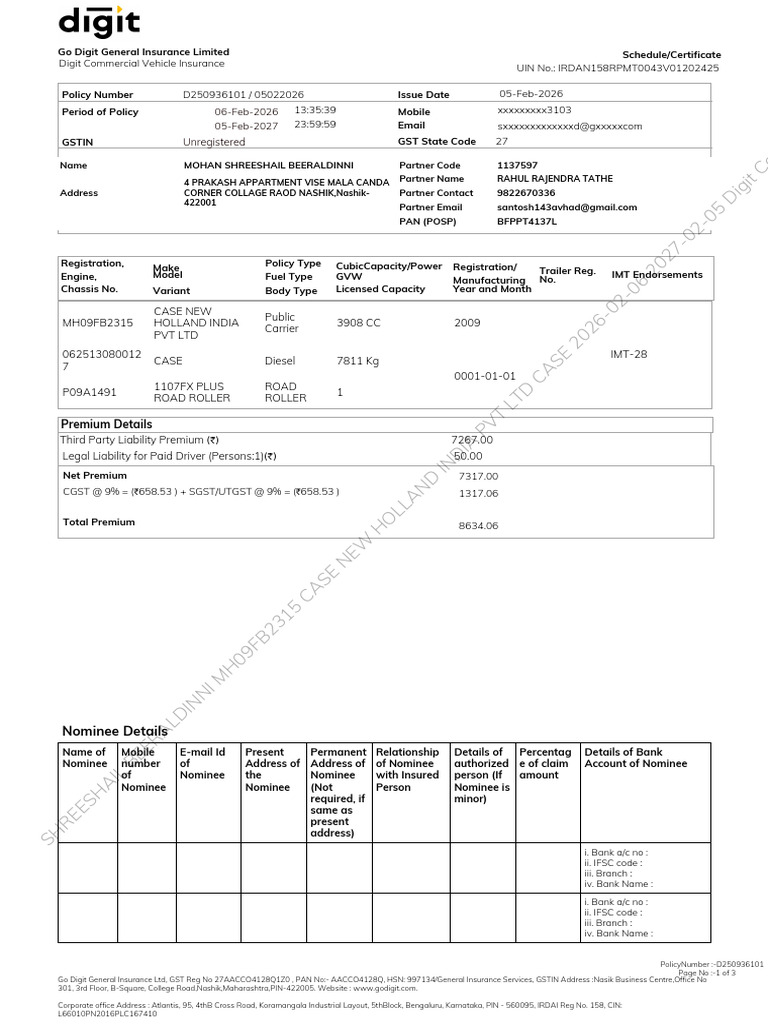 Policy D250936101 0 | PDF | Insurance | Vehicles