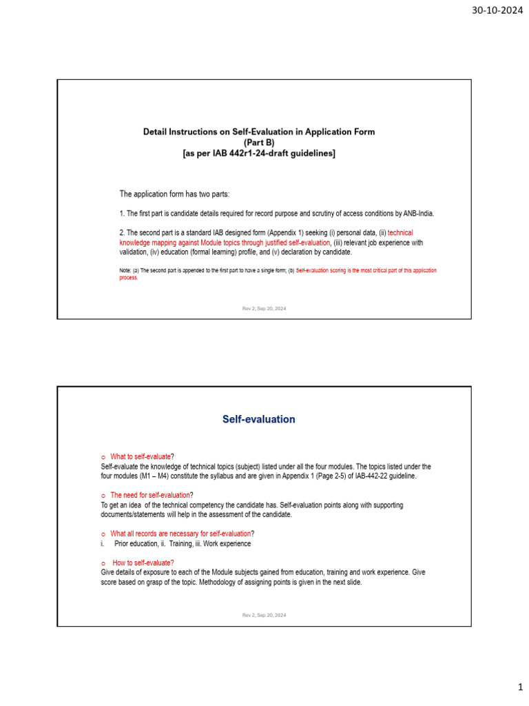 Detail Instruction and Methodology To Fill Application Form As Per IAB ...