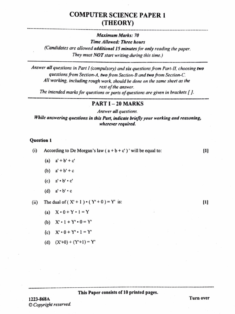 Computer Science ISC 2023 Paper - 251220 - 180207 | PDF | Method ...