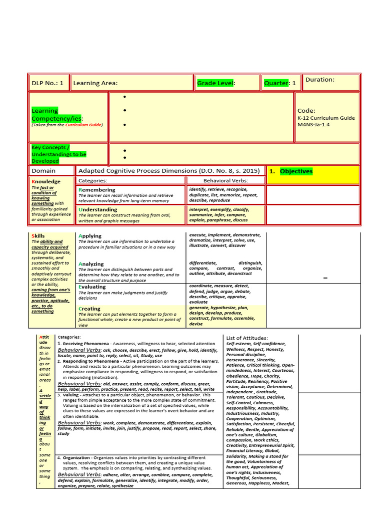 TMATH Lesson Plan Whole Numbers Up To 10 000 | PDF | Learning ...