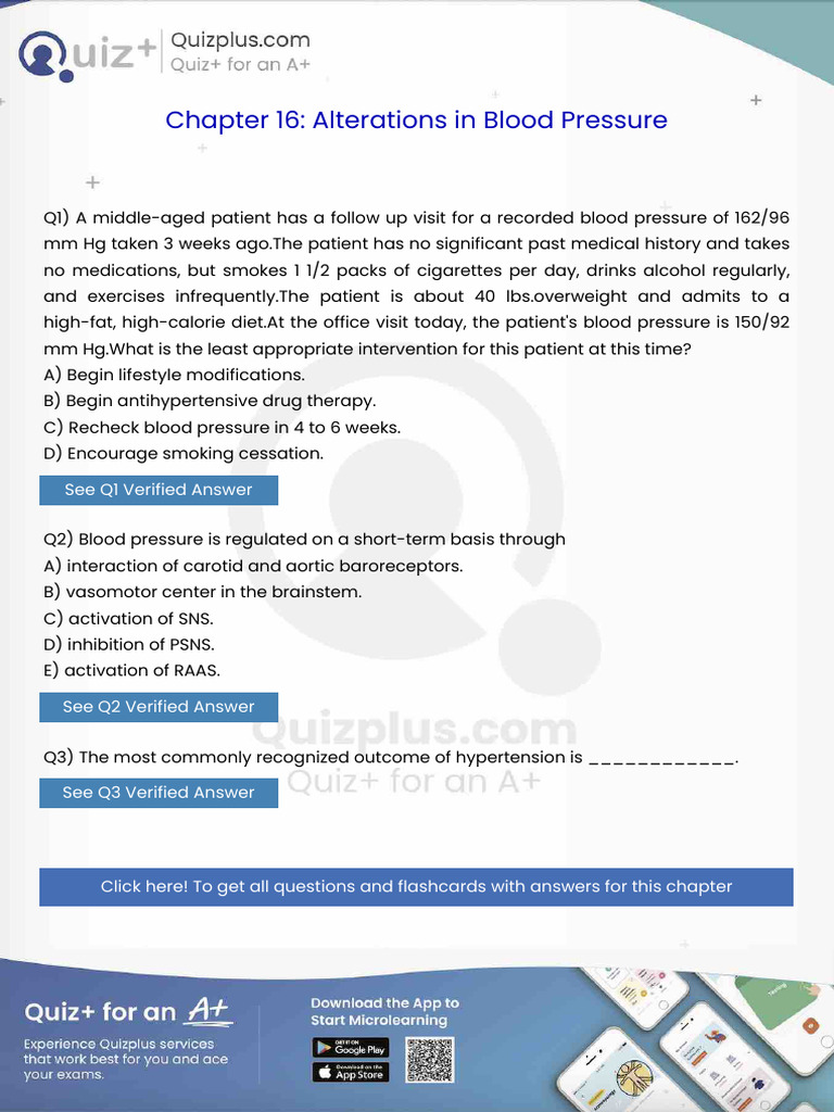 A Middleaged Patient Has A Follow Up Visit For A Recorded Blood ...