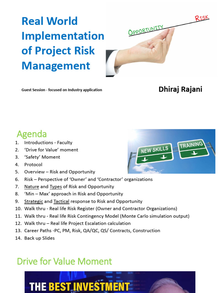 Risk and Opportunity - NICMAR Guest Session | PDF | Risk | Inflation