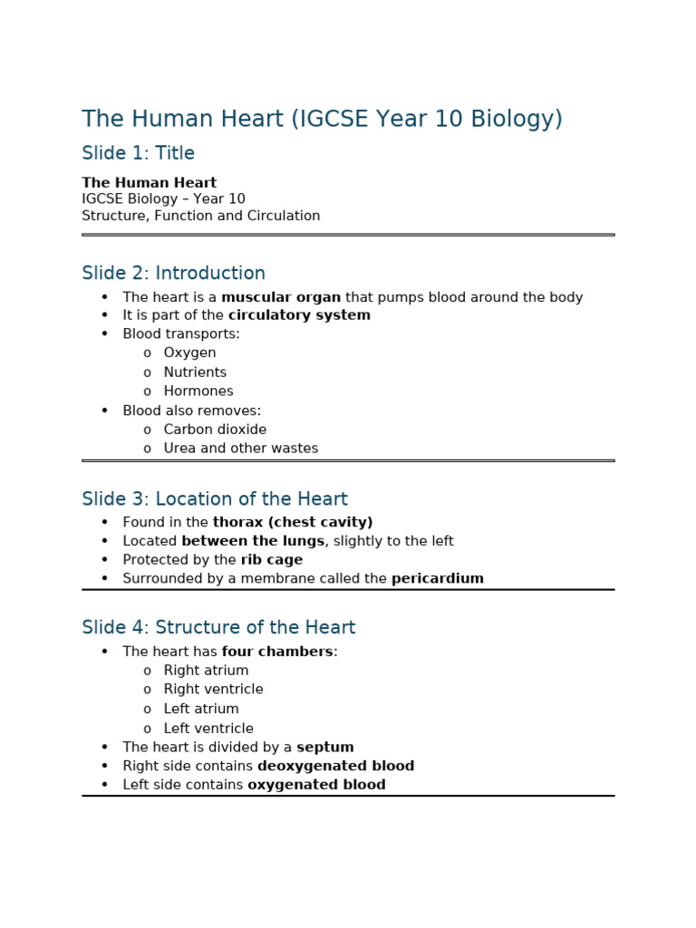 The Human Heart - Complete Presentation | PDF | Heart | Atrium (Heart)