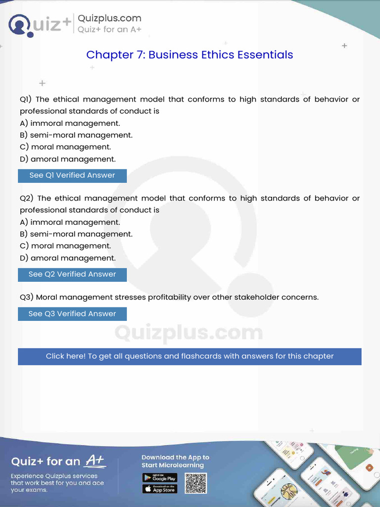 The Ethical Management Model That Conforms To High Standards of ...