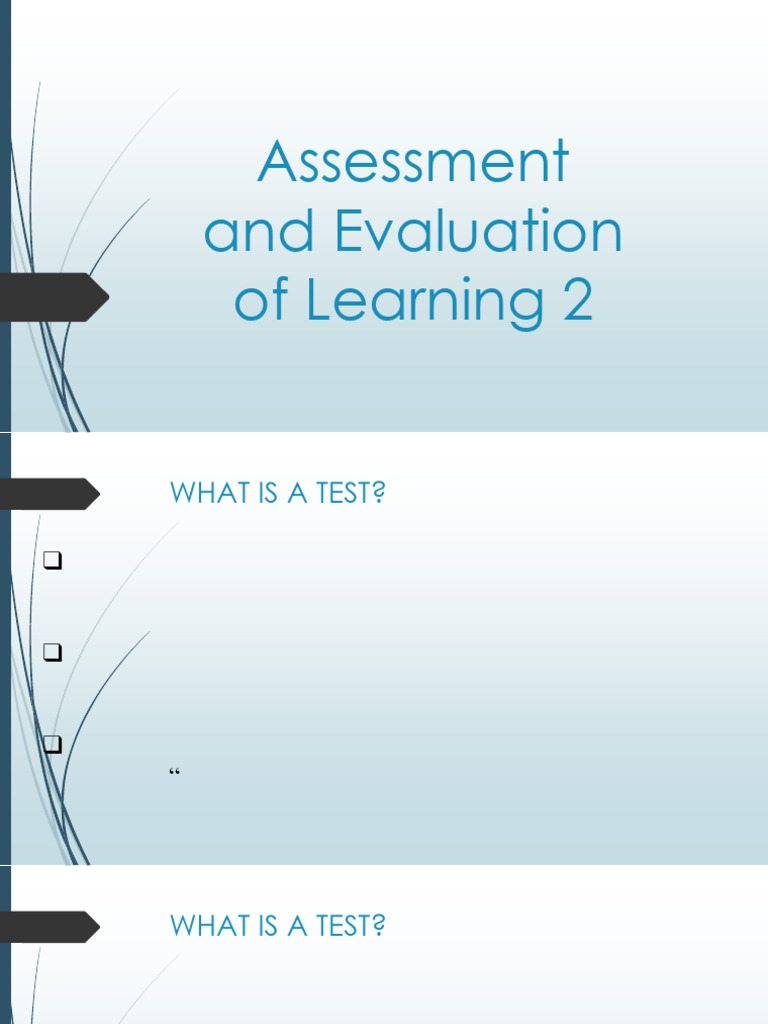 Assessment and Evaluation of Learning 2 | PDF | Educational Assessment ...