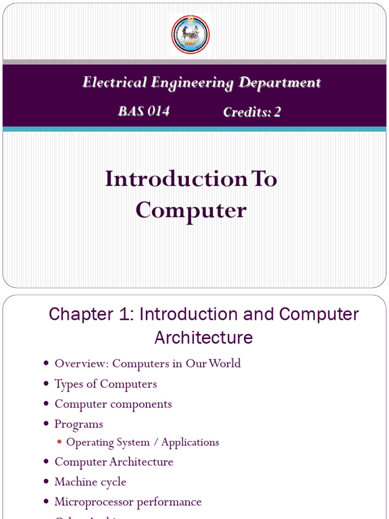 Lec 1-Chp 1 | PDF | Random Access Memory | Central Processing Unit