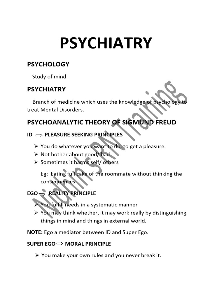 Nidhin's Psychiatry Notes | PDF | Psychological Trauma | Anxiety