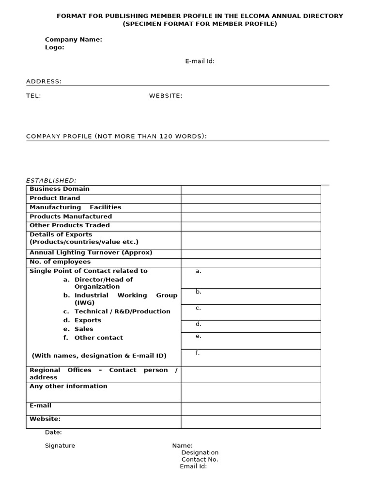 Company Profile Format New-2026-28 | PDF