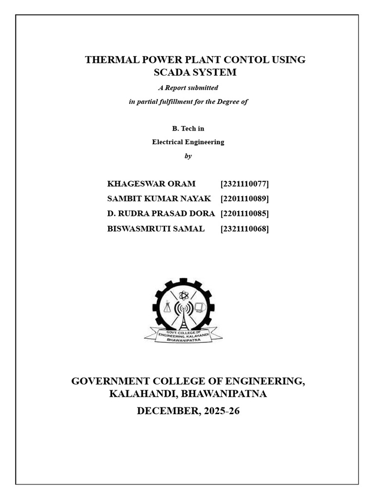 Thermal Power Plant Control Using SCADA System and PLC | PDF ...