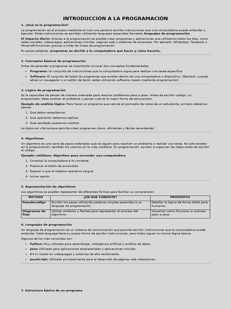 Introducción A La Programación | PDF | Programación de computadoras ...