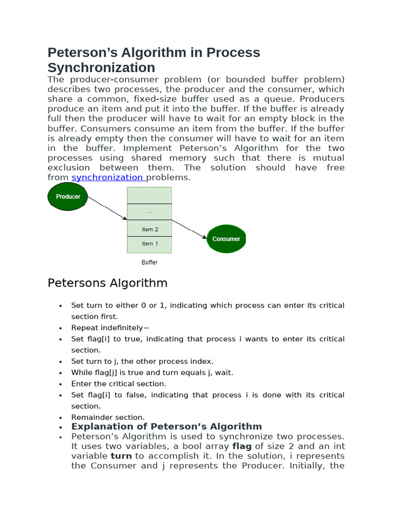 Os Unit 2 Peterson's Algorithm | PDF | Algorithms And Data Structures ...