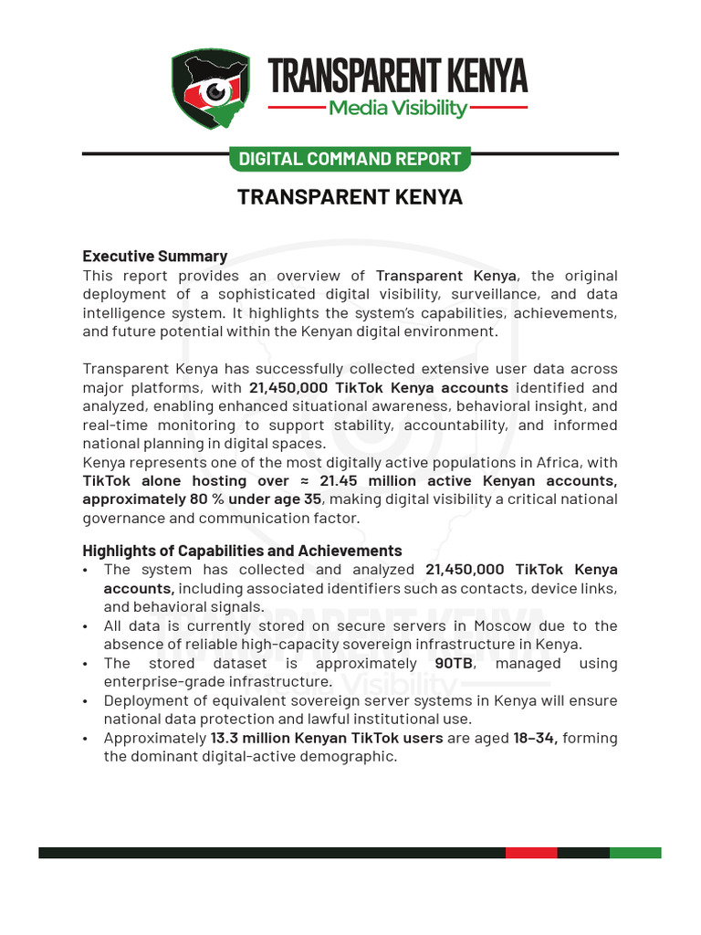 Digital Command Report Edit | PDF | Kenya | Data