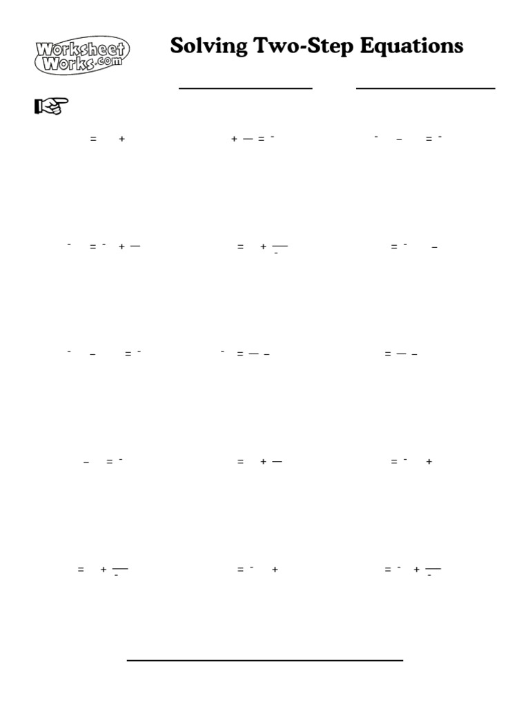 WorksheetWorks Solving TwoStep Equations 1 | PDF | Mathematics ...