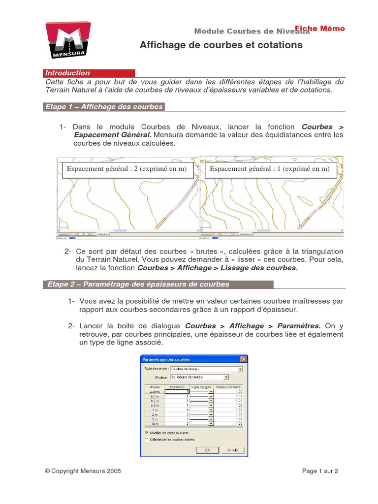 Courbes de Niveaux Et Cotations | PDF