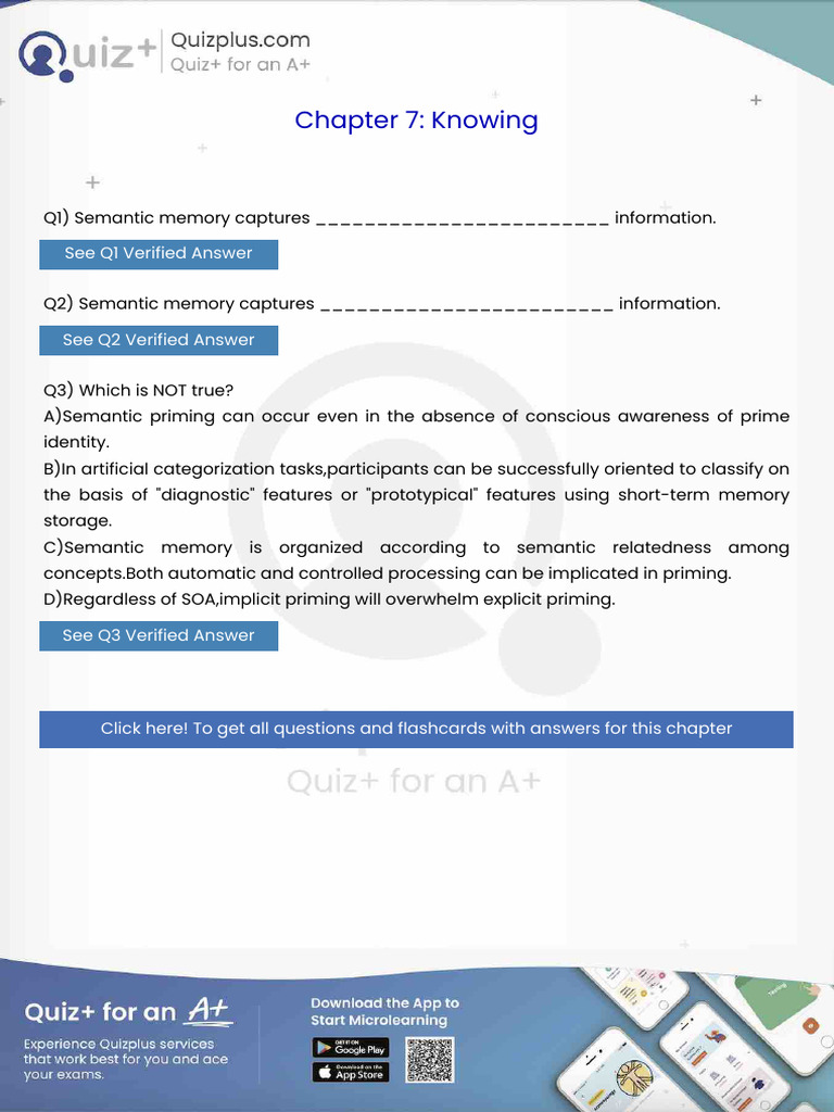 Semantic Memory Captures Information | PDF | Priming (Psychology) | Memory