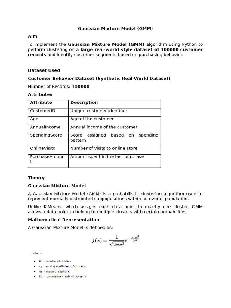 Lab Ex - Gaussian Mixture Model | PDF