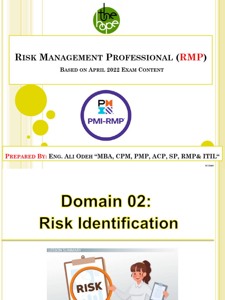 3 - Domain 02 - Risk Identification | PDF | Swot Analysis | Risk Management