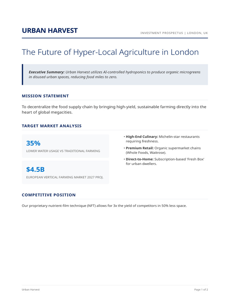 Urban Harvest Vertical Farming | PDF | Agriculture | Hydroponics