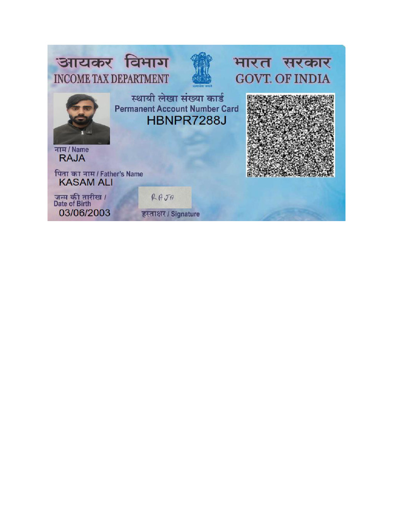 Raja PAN CARD | PDF
