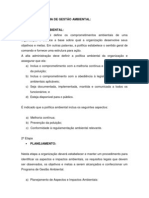 Etapas Do Sistema de Gestão Ambiental