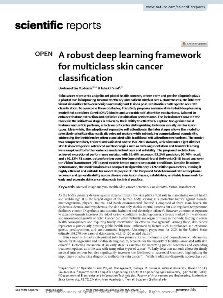 A Robust Deep Learning Framework For Multiclass SK | PDF | Deep ...