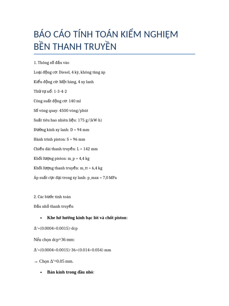 Bao Cao Tinh Toan Thanh Truyen | PDF