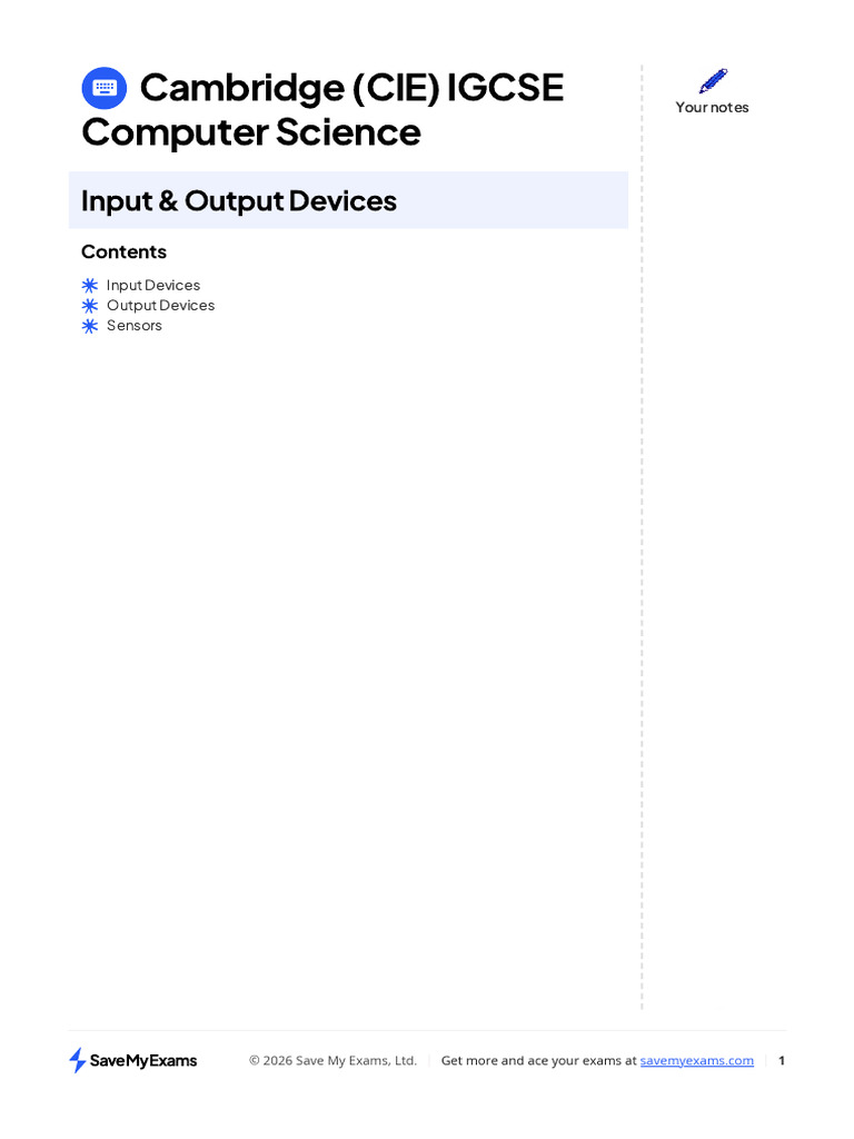 Computer Science Hardware Input and Output Devices | PDF | Touchscreen ...