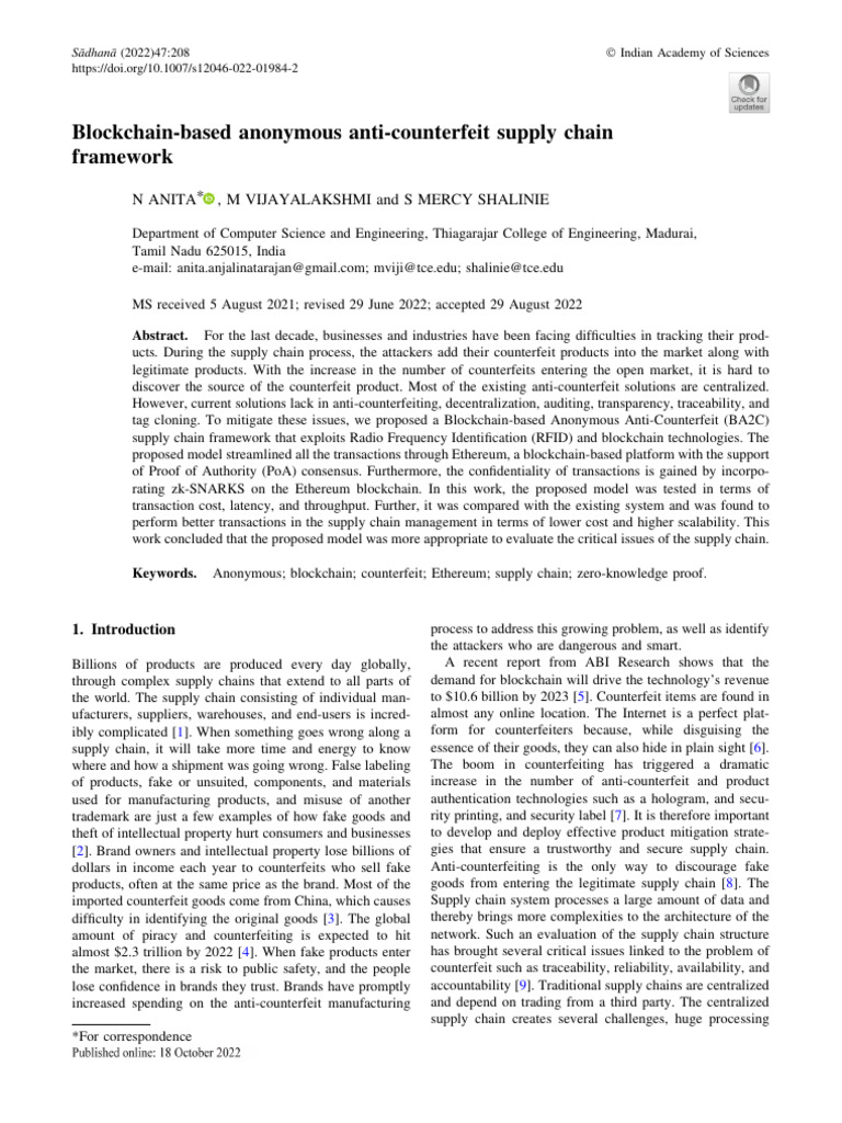 Blockchain-Based Anonymous Anti-Counterfeit Supply Chain Framework ...