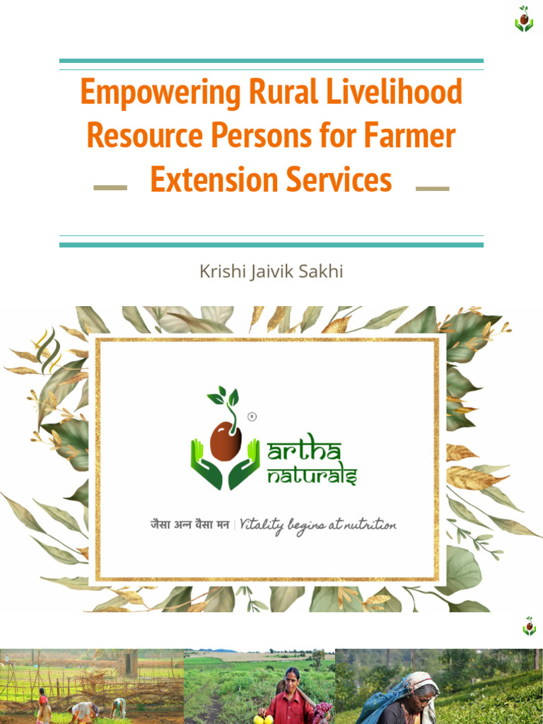 Empowering Rural Livelihood Resource Persons For Farmer Extension ...