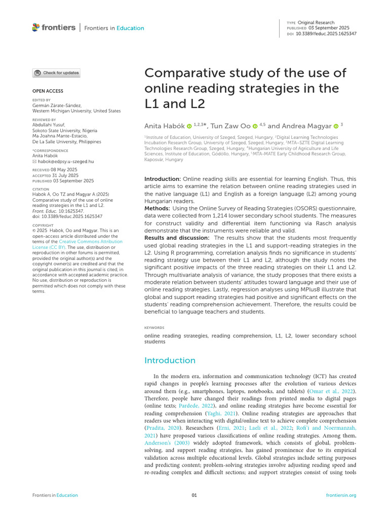 Comparative Study of The Use of | PDF | Reading Comprehension | Second ...