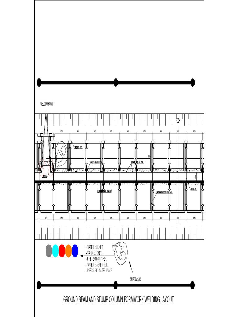Ground Beam and Stump Column Formwork Welding Layout | PDF