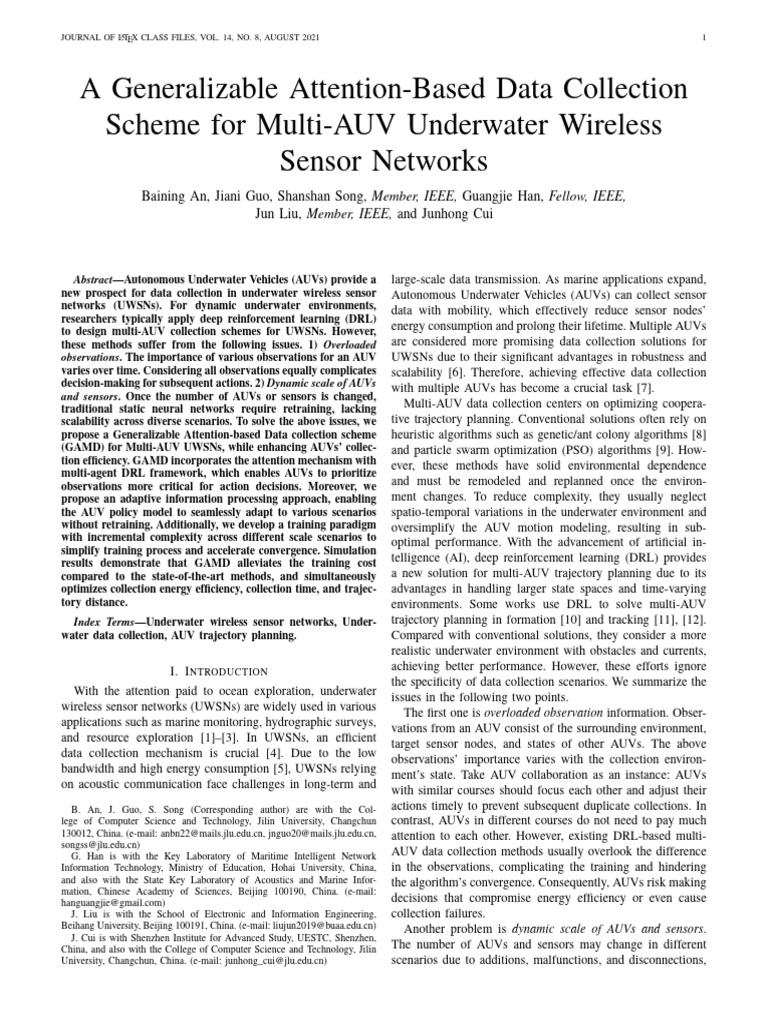 A Generalizable Attention-Based Data Collection Scheme For Multi-AUV ...