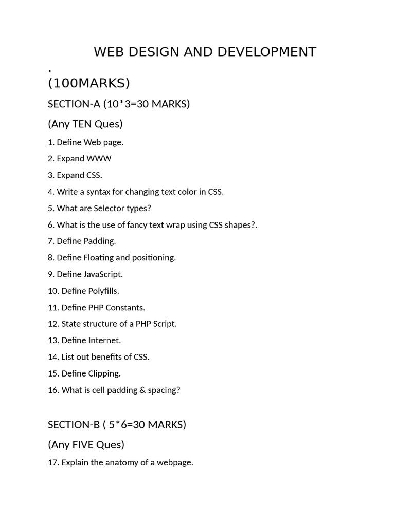 Web Design and Development | PDF