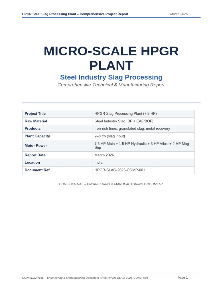 HPGR Comprehensive Report-3 | PDF | Steelmaking | Iron