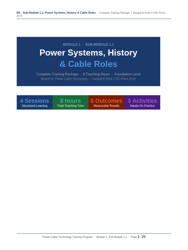 M1 SM1.1 Power Systems History Cable Roles | PDF