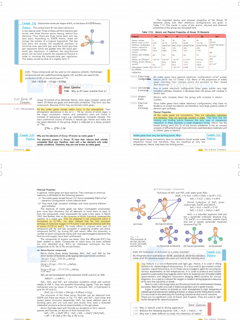 P Block Elements NCERT Highlighted Class 12-39-43 (N-Up 2x1) | PDF