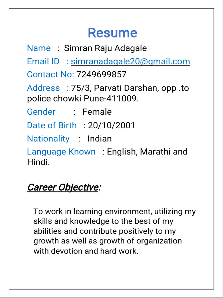 Simran Resume1 Compressed Compressed | PDF