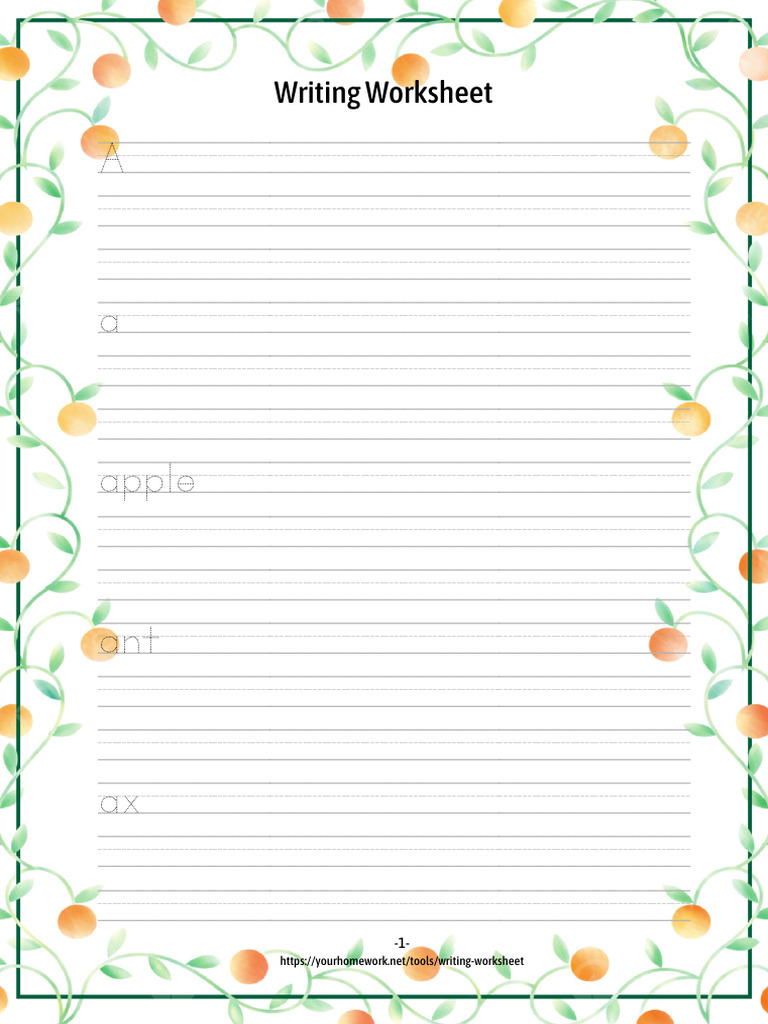 Writing Worksheet | PDF