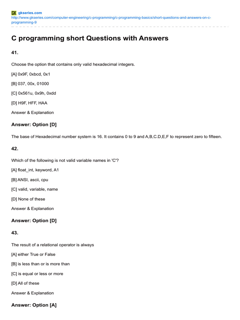 9 C Programming Download | PDF